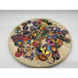 Vintage Pogs Milk Caps Lot 1990s Mixed Designs Holographic Flash Caps Game Toy